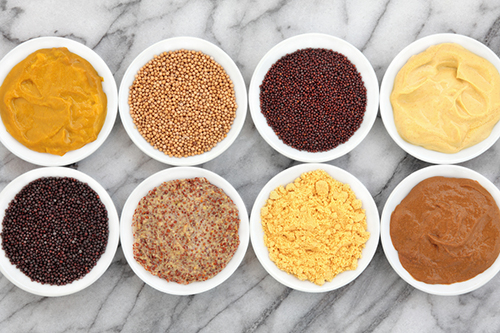 O hořčici Mustard,Selection,Of,Powder,,Seed,,French,,Dijon,,English,And,Wholegrain