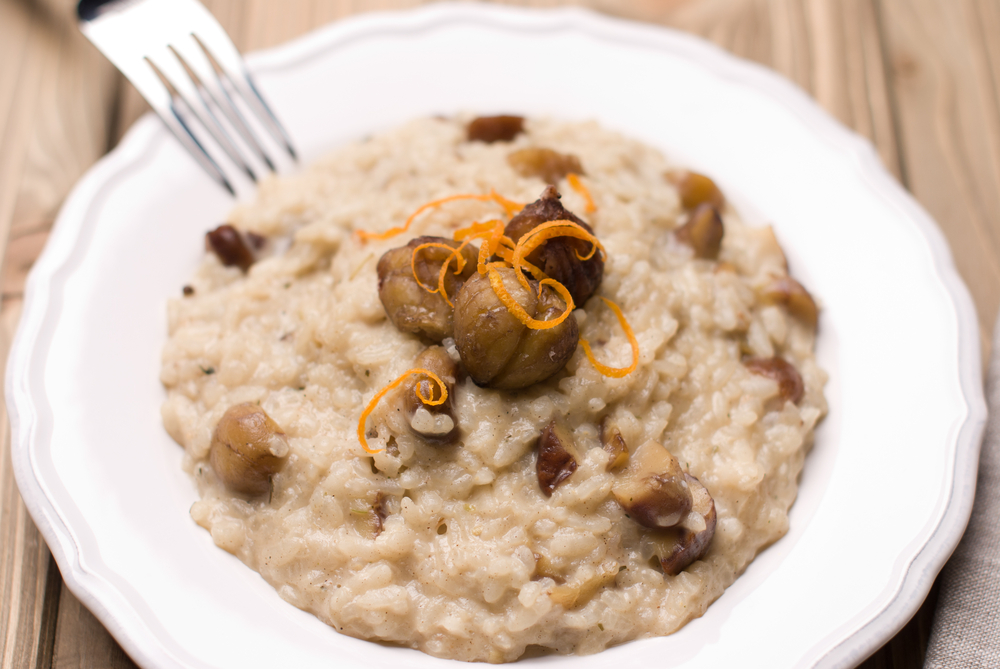 Kaštanové risotto s lanýžovým olejem