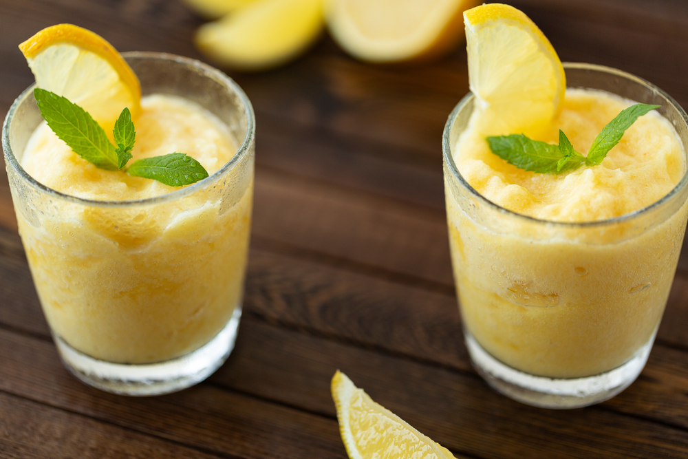 Bazalková granita s vodkou a citronem