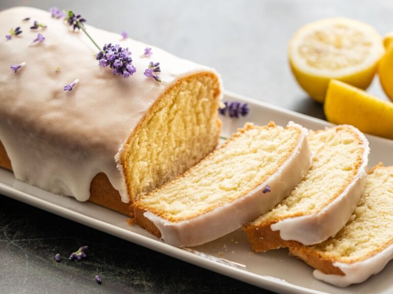 Citronová babeta s ledovou polevou a vůní levandule babeta