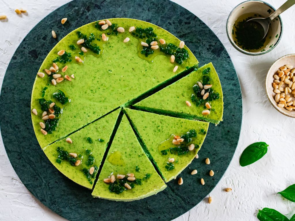 Špenátový cheesecake z ricotty a zakysané smetany