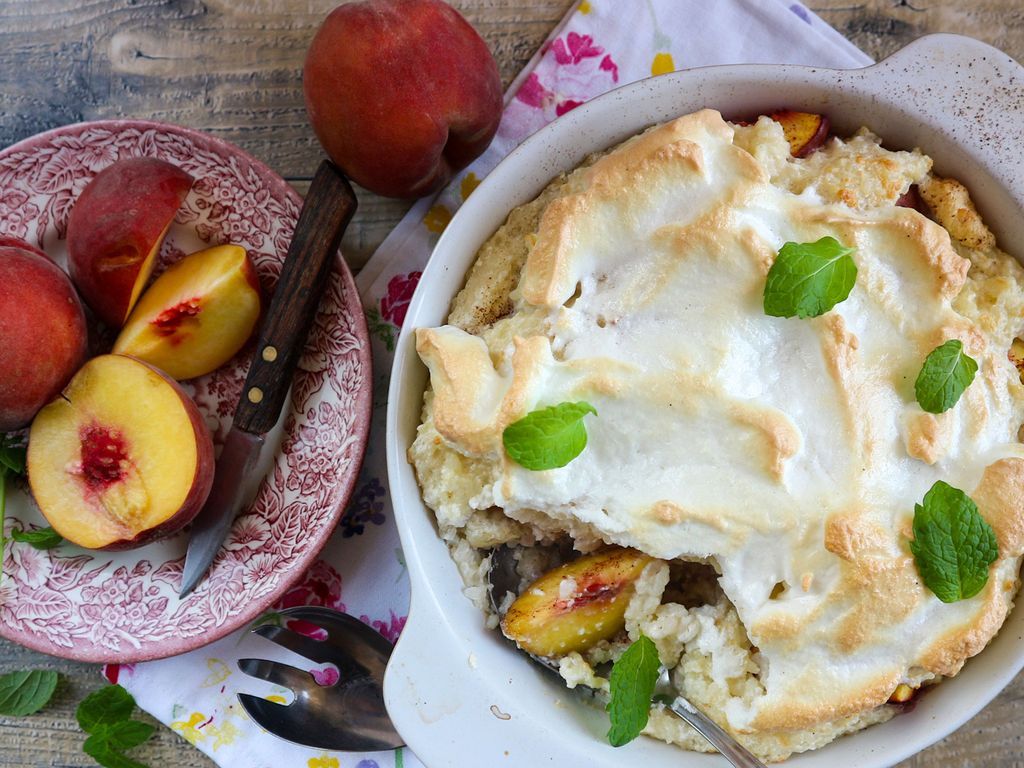 Rýžový nákyp s broskvemi