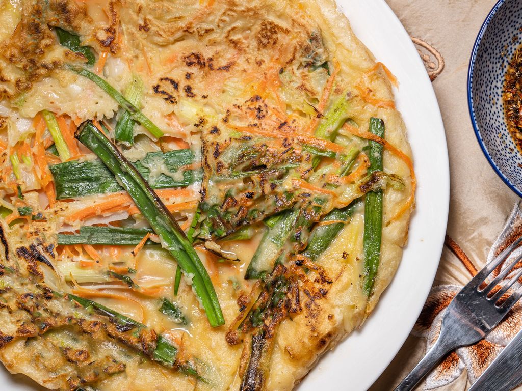 Korejská omeleta z jarních cibulek