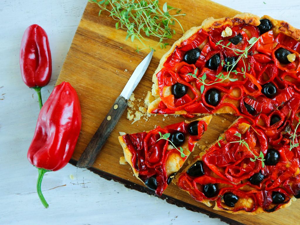 Obrácený paprikový koláč