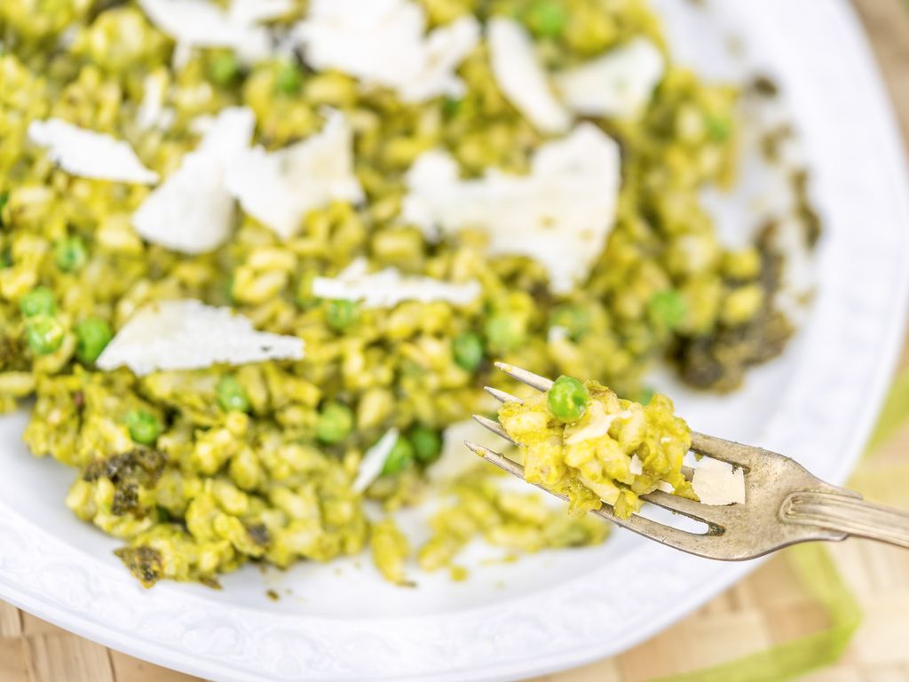 Svěže jarní hráškové rizoto