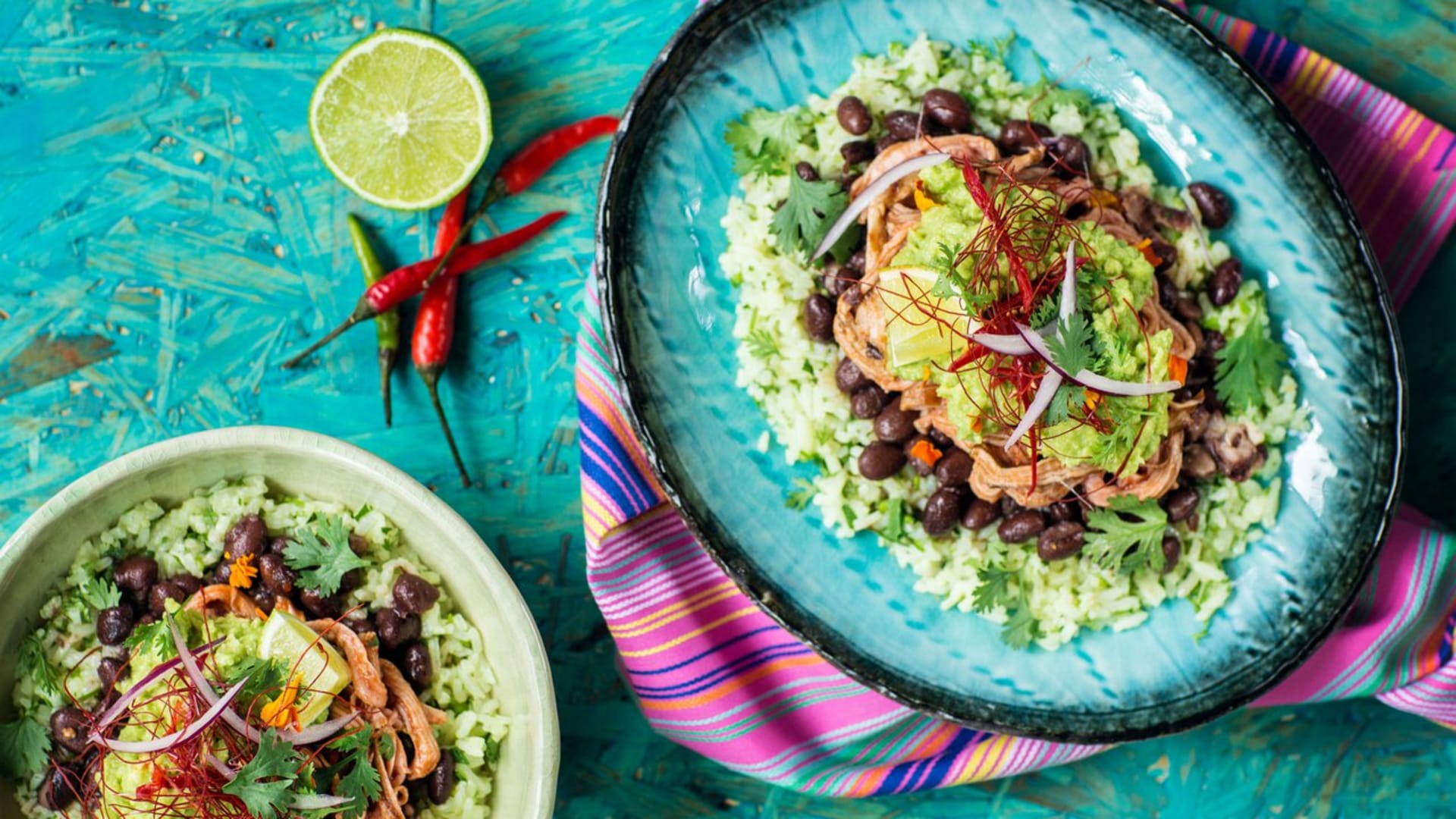 Mojo Pork – vepřové s černými kubánskými fazolemi a guacamole