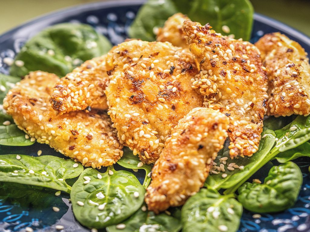 Kuřecí kousky v křupavém sezamu