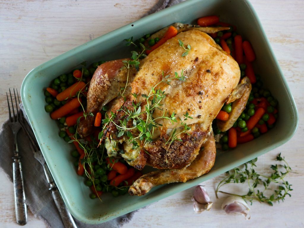 Kuře se špenátovou nádivkou