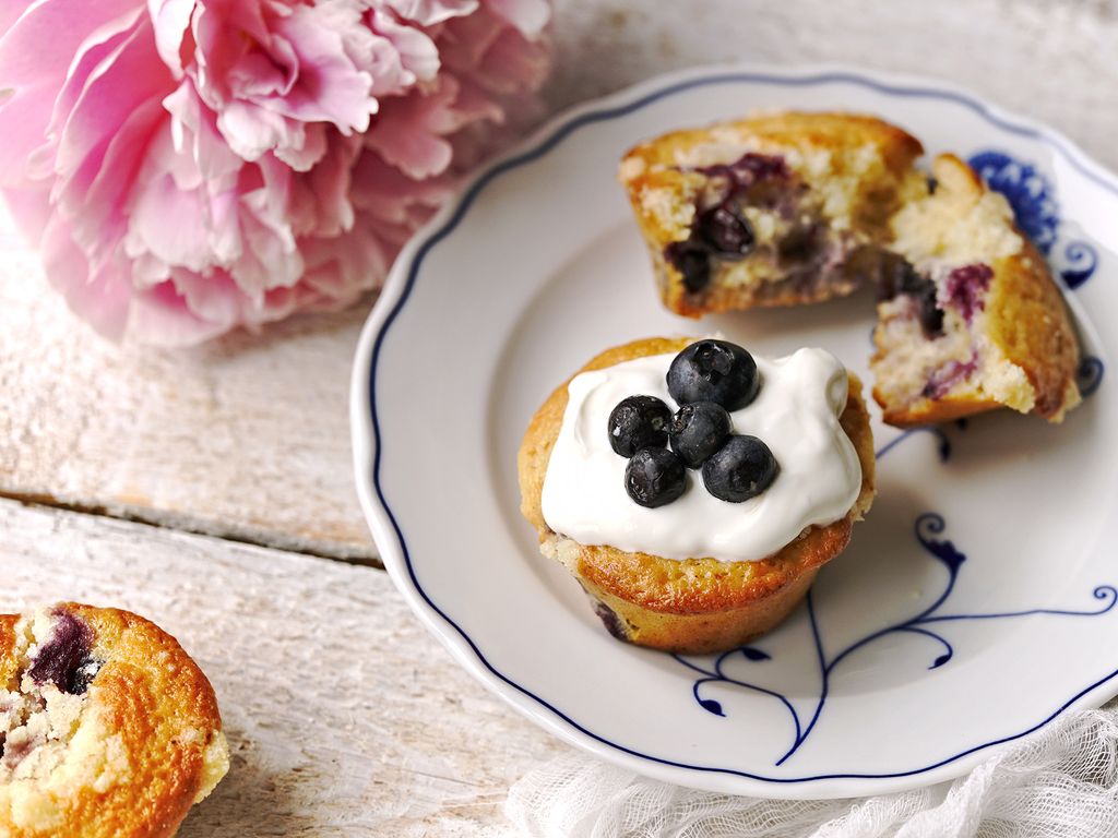 Borůvkové muffiny z jogurtového těsta
