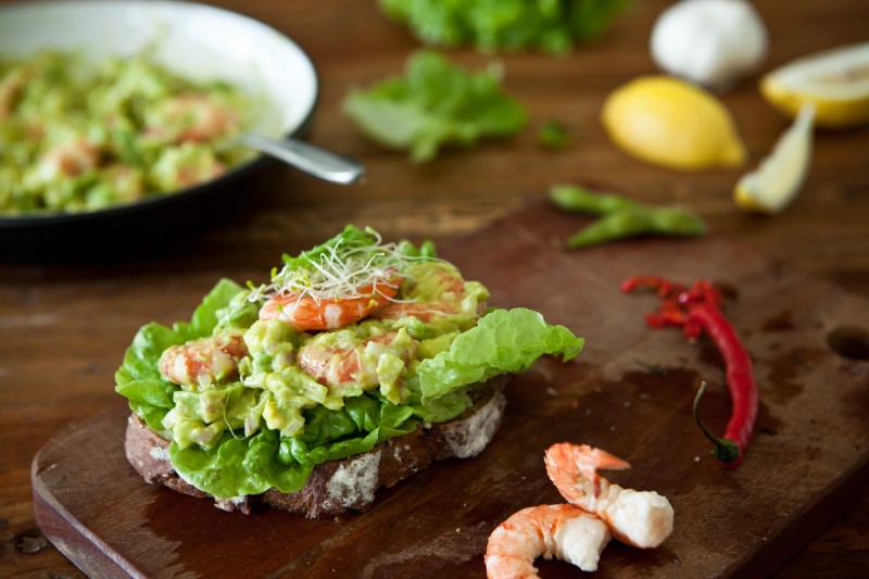 Guakamole s krevetami