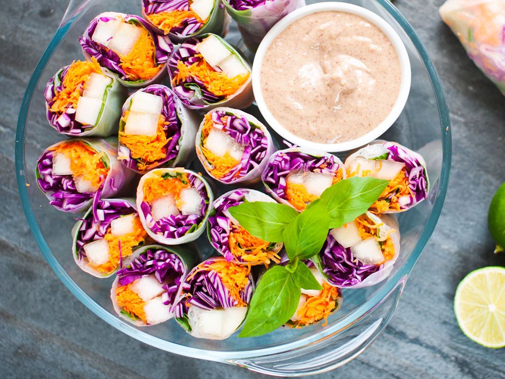 Zeleninové letní závitky s melounem