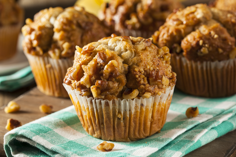 Ořechové muffiny s hroznovým vínem